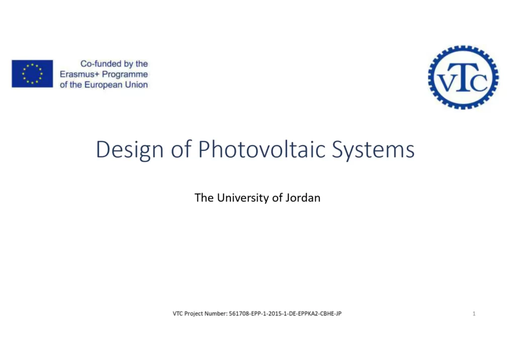 Design of Photovoltaic Systems