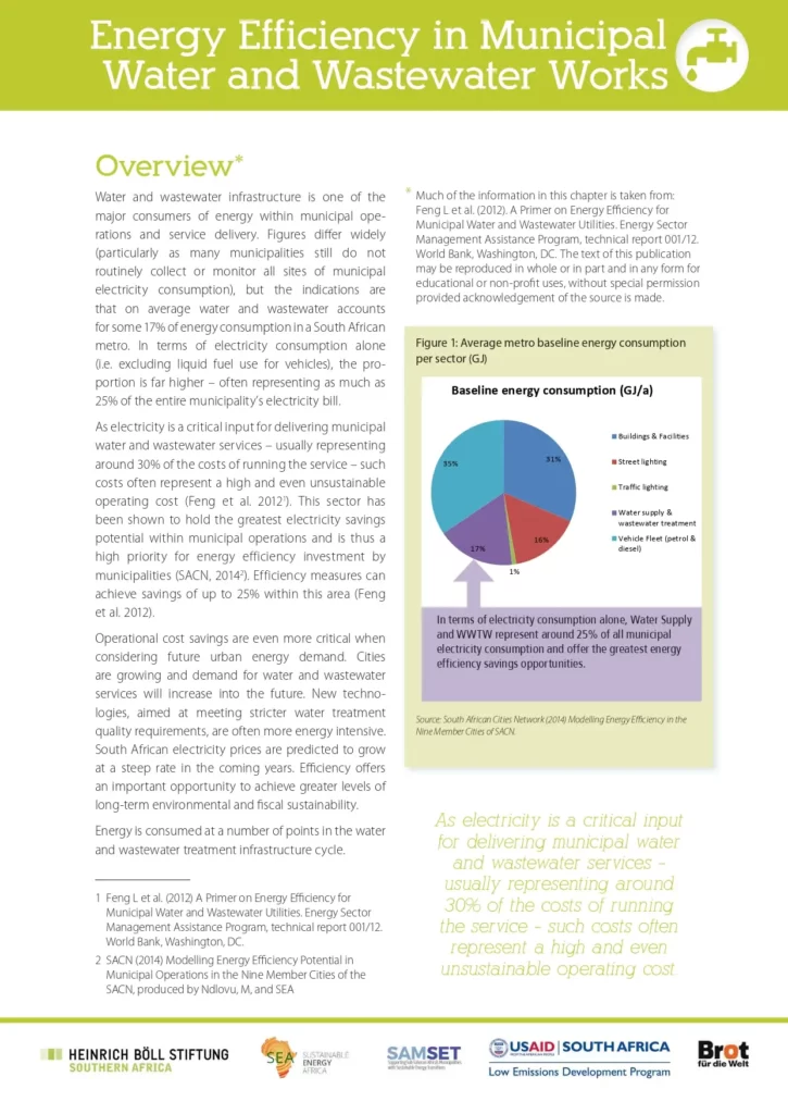 Energy Efficiency in Municipal Water and Wastewater Works