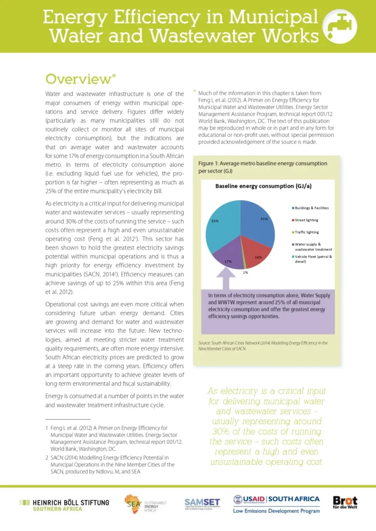 Energy Efficiency in Municipal Water and Wastewater Works