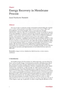 Energy Recovery in Membrane Process