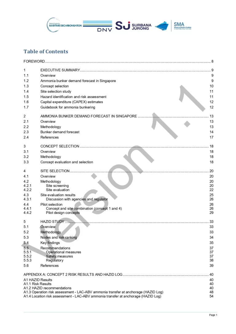 Ammonia Bunkering Safety Study May 2023