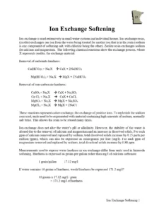 Ion Exchange Softening