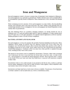 Iron and Manganese