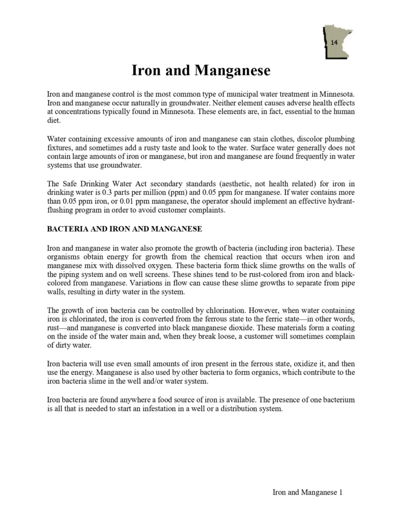Iron and Manganese