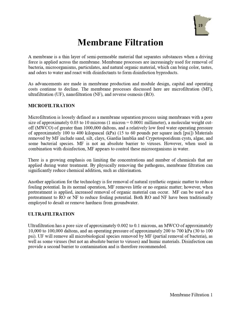 Membrane Filtration