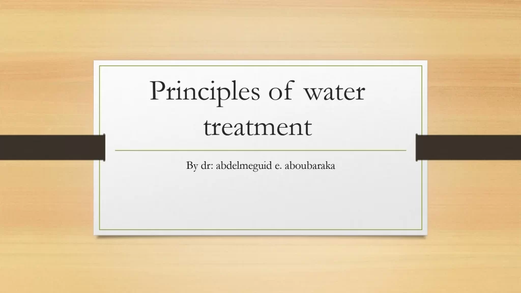 Principles of Water Treatment