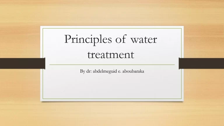 Principles of Water Treatment