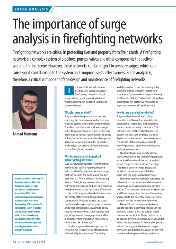 The Importance of Surge Analysis in Firefighting Networks