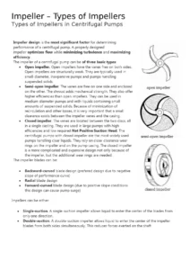 Types of Impellers in Centrifugal Pumps