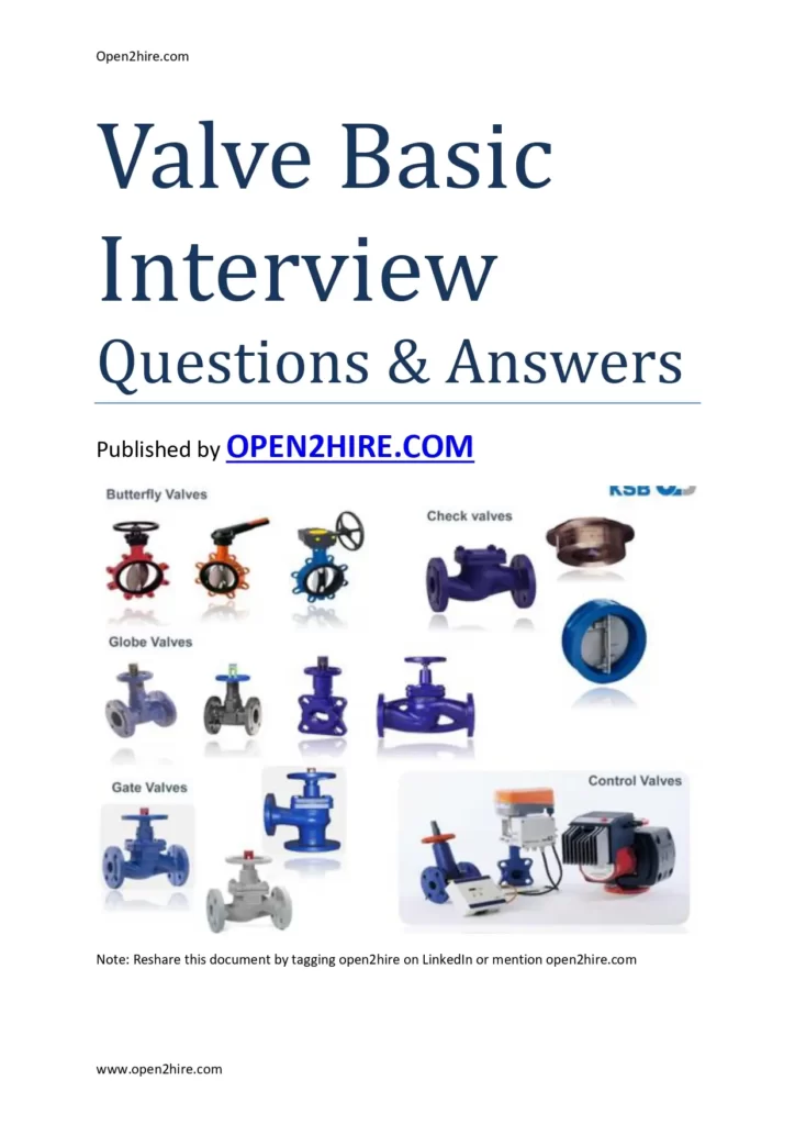 Valve Basic Interview Questions & Answers