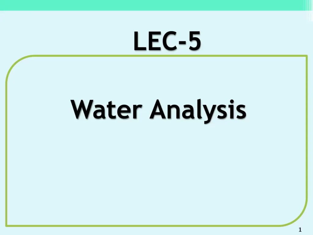 Water Analysis
