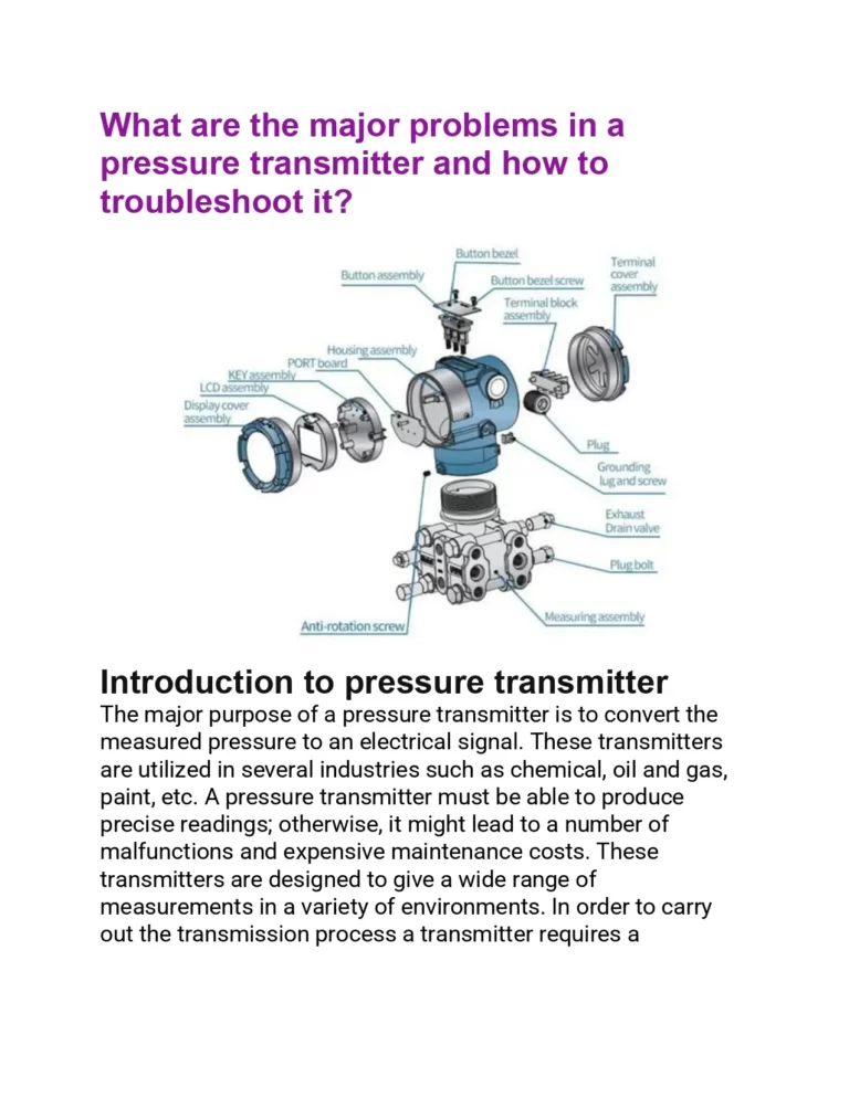 What Are The Major Problems In A Pressure Transmitter And How To Troubleshoot It