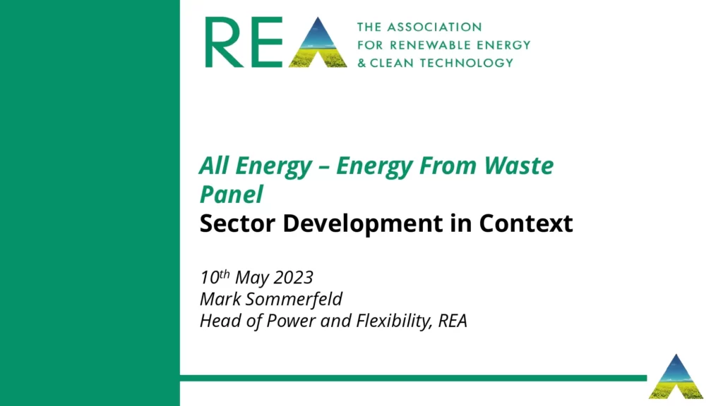 All Energy- Energy from Waste Panel Sector Development in Context