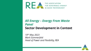 All Energy- Energy from Waste Panel Sector Development in Context