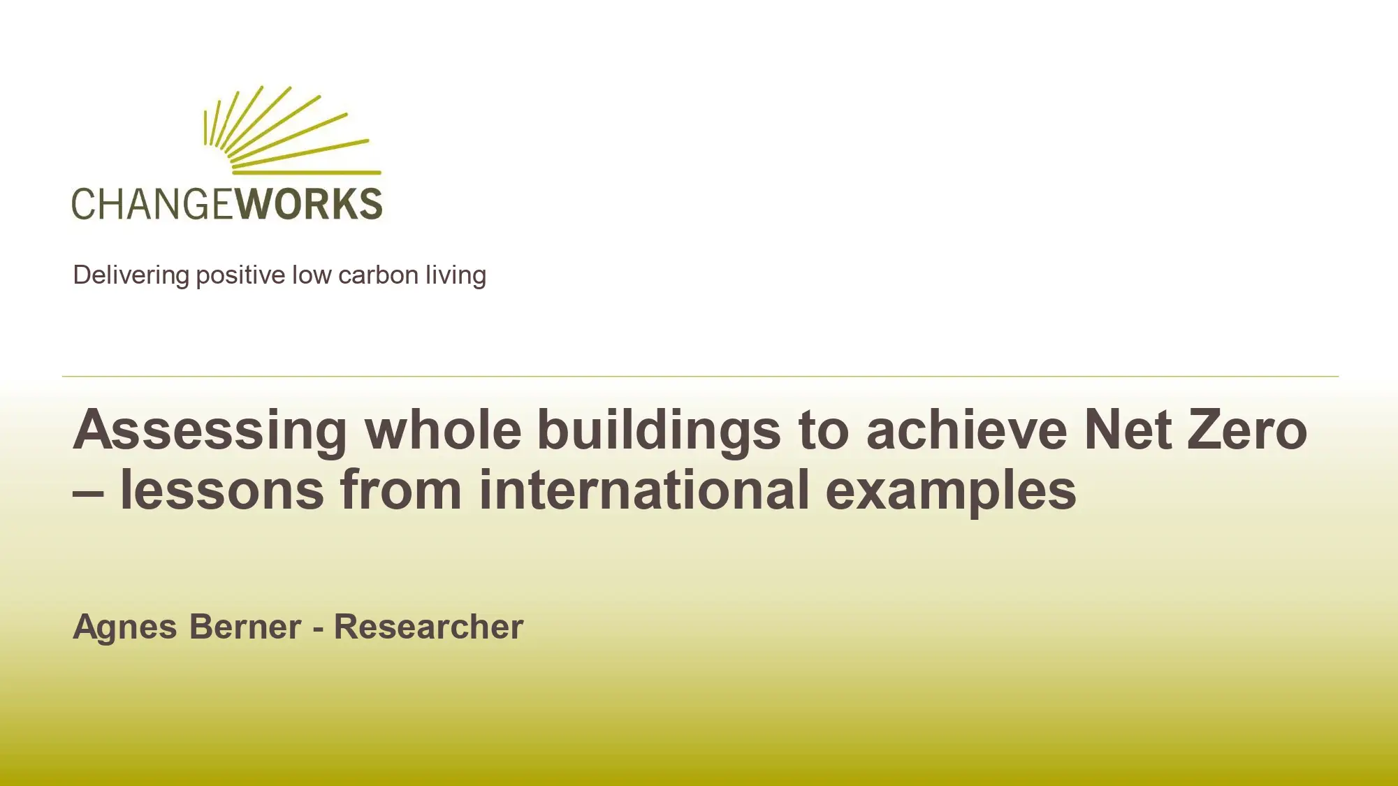 Assessing Whole Buildings to Achieve Net Zero – Lessons from International Examples