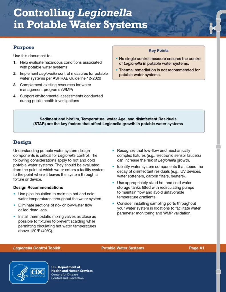Controlling Legionella in Potable Water Systems