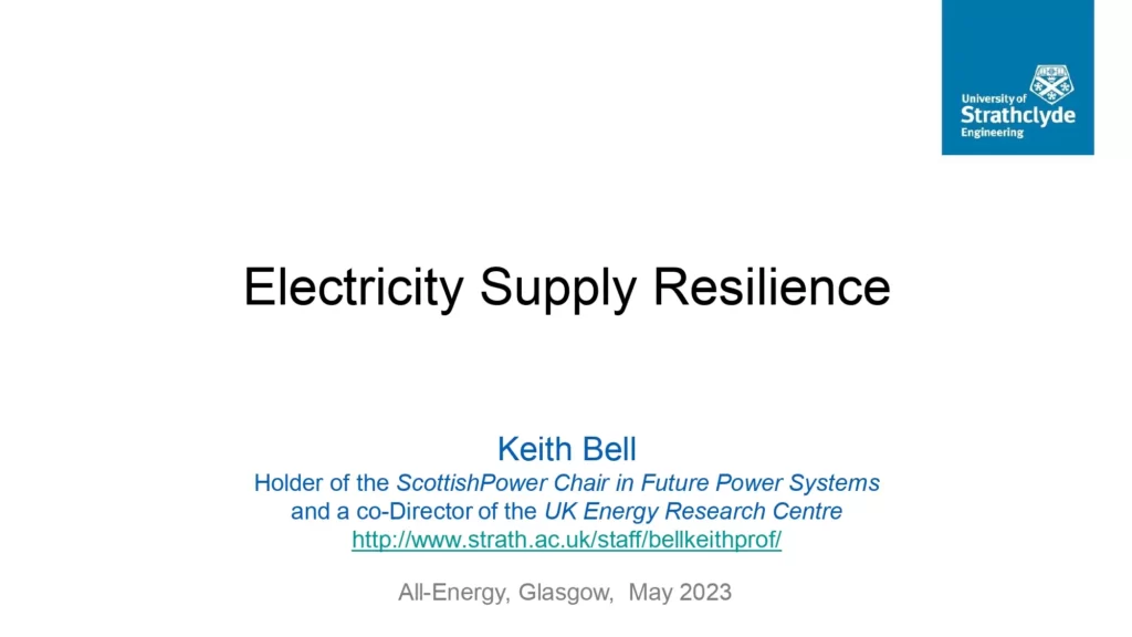 Electricity Supply Resilience