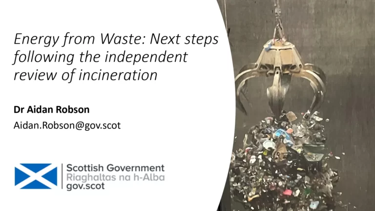 Energy from Waste Next Steps Following the Independent Review of Incineration