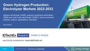 Green Hydrogen Production: Electrolyzer Markets 2023-2033