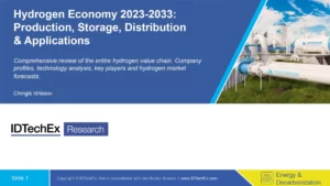 Hydrogen Economy 2023-2033: Production, Storage, Distribution & Applications