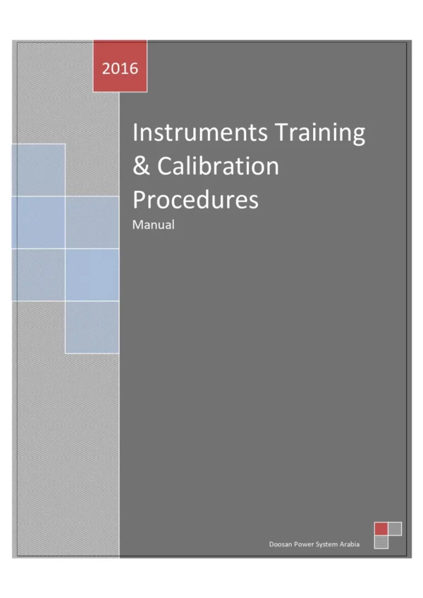 Instruments Training & Calibration Procedures