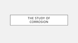 The Study Of Corrosion