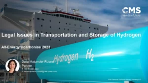 Legal Issues in Transportation and Storage of Hydrogen