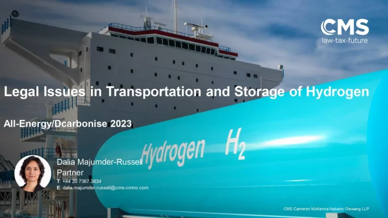 Legal Issues in Transportation and Storage of Hydrogen