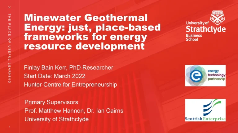 Minewater Geothermal Energy - Just, Place-Based Frameworks For Energy Resource Development