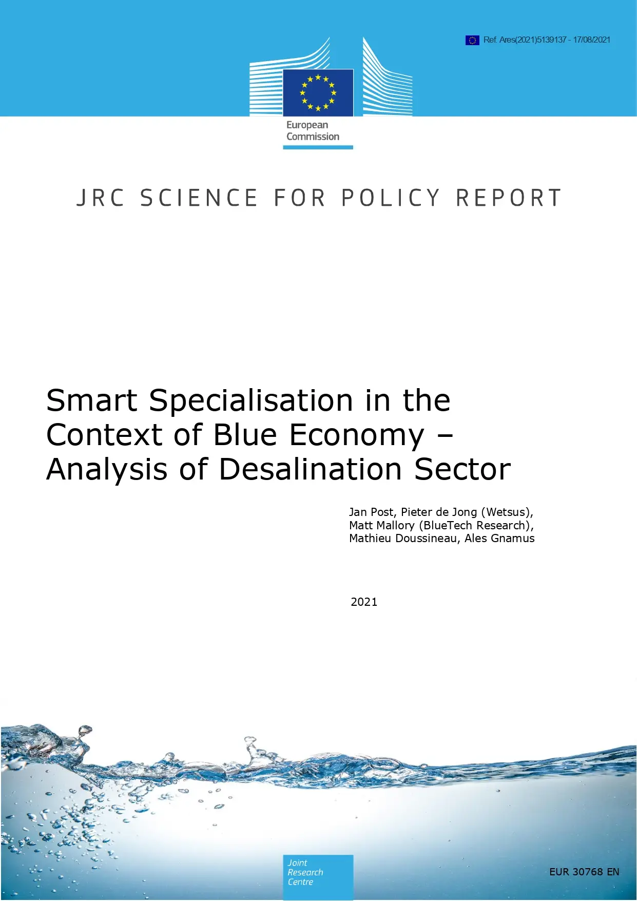 Smart Specialisation in the Context of Blue Economy – Analysis of Desalination Sector