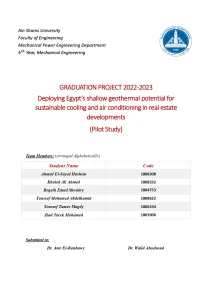 Deploying Egypt’s Shallow Geothermal Potential for Sustainable Cooling and Air Conditioning in Real Estate Developments
