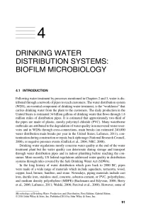 Drinking Water Distribution Systems Biofilm Microbiology