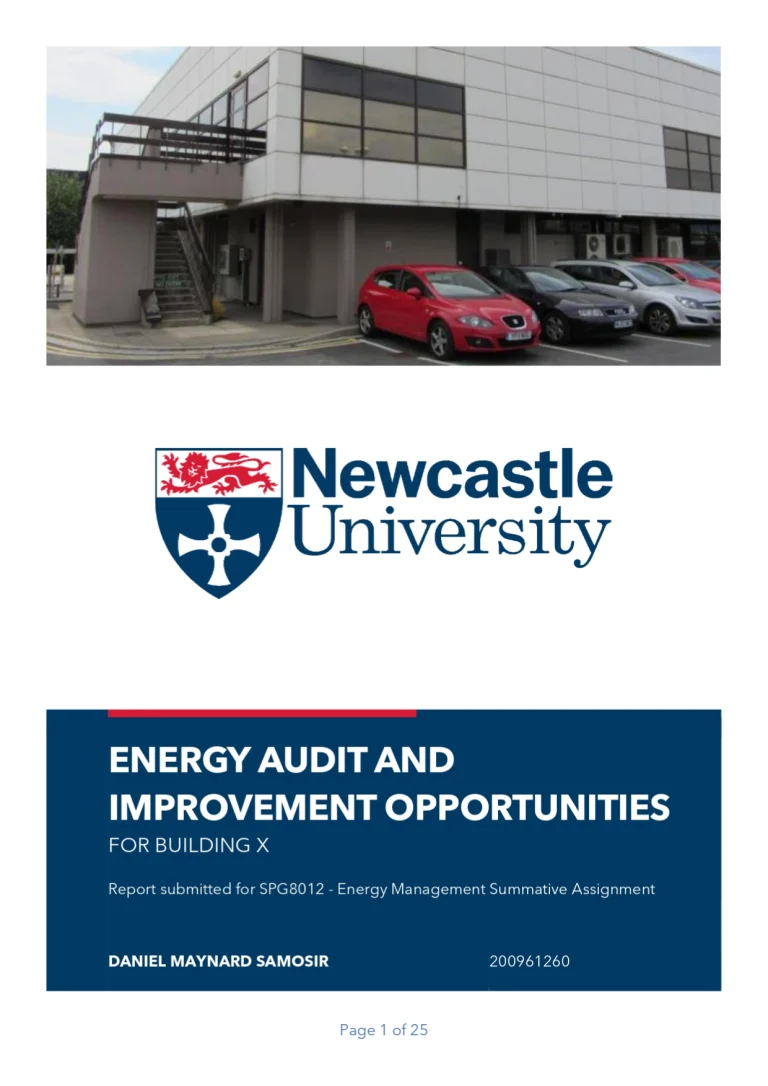 Energy Audit and Improvement Opportunities for Building X
