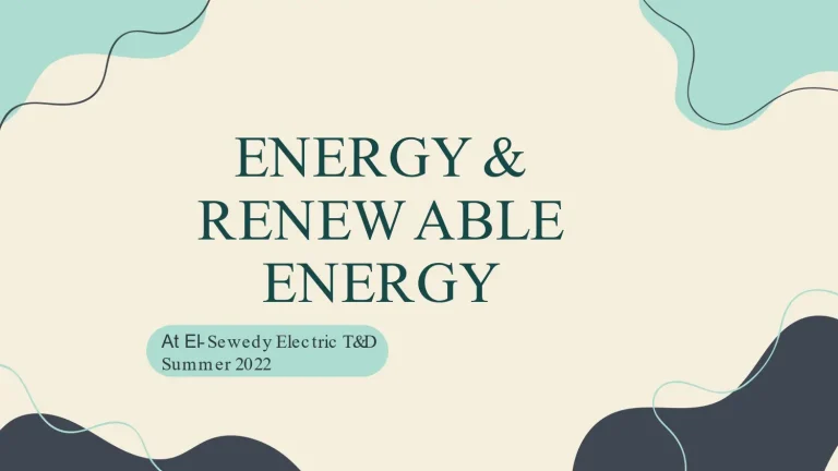 Energy & Renewable Energy