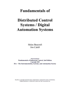 Fundamentals of Distributed Control Systems Digital Automation Systems
