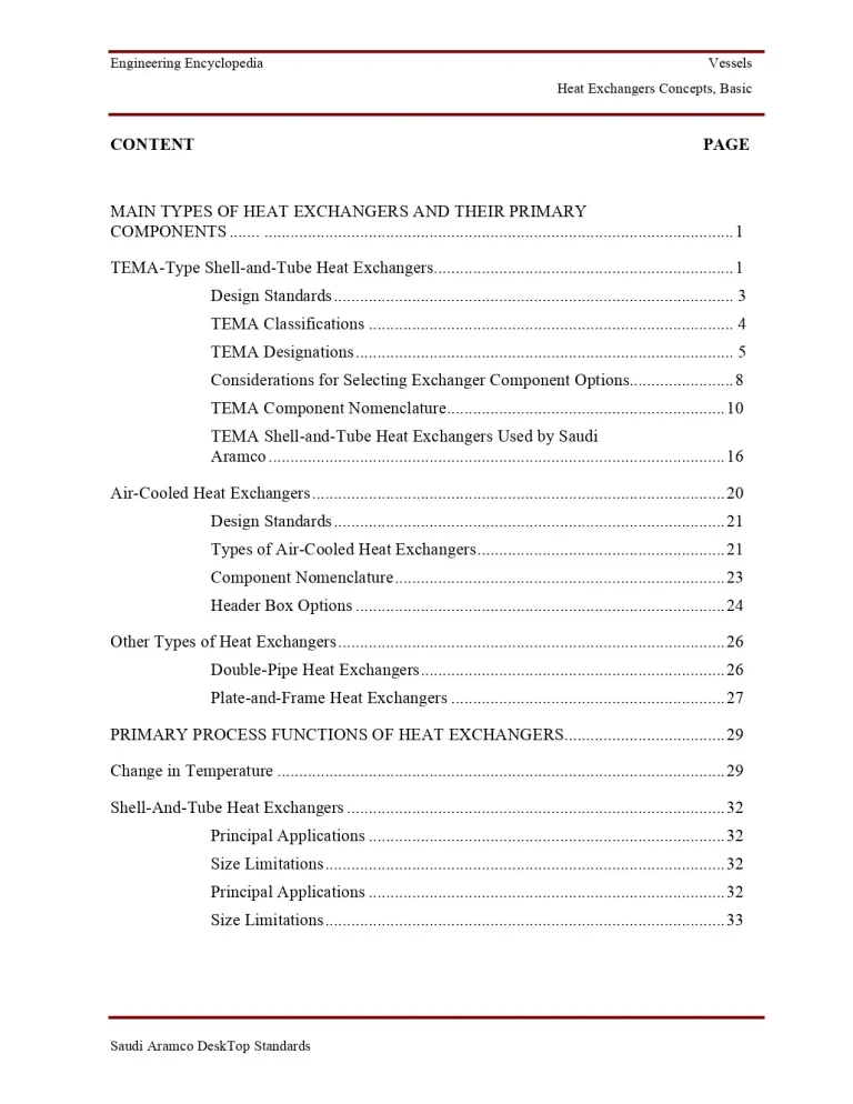 Heat Exchangers Concepts, Basic