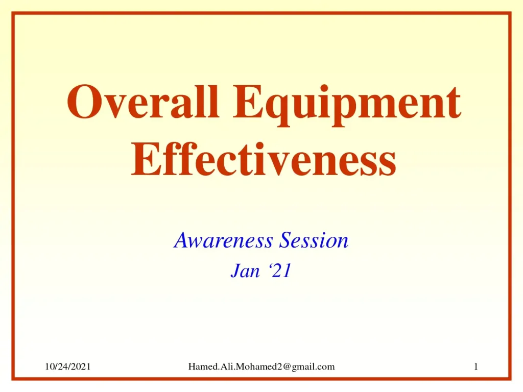 Overall Equipment Effectiveness