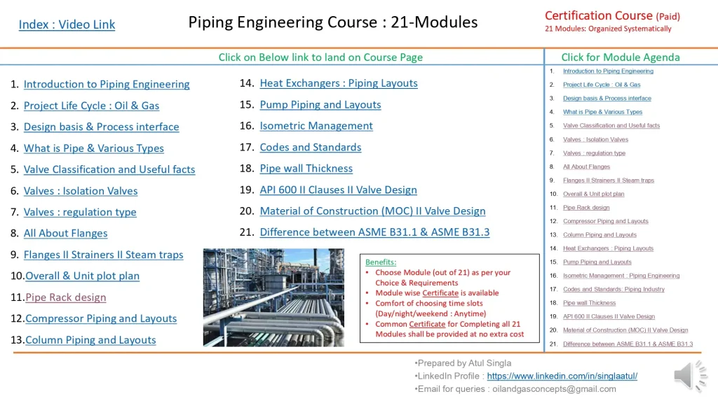 Piping Engineering Course