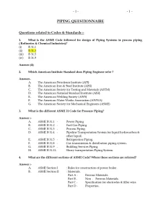Piping Questionnaire