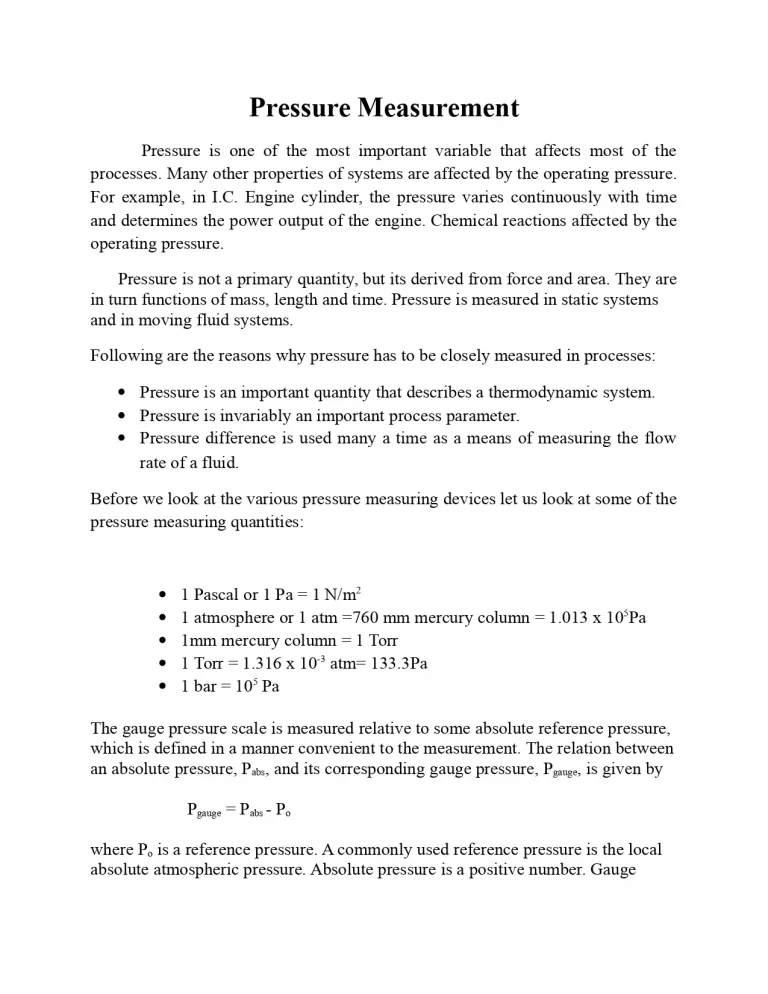 Pressure Measurement