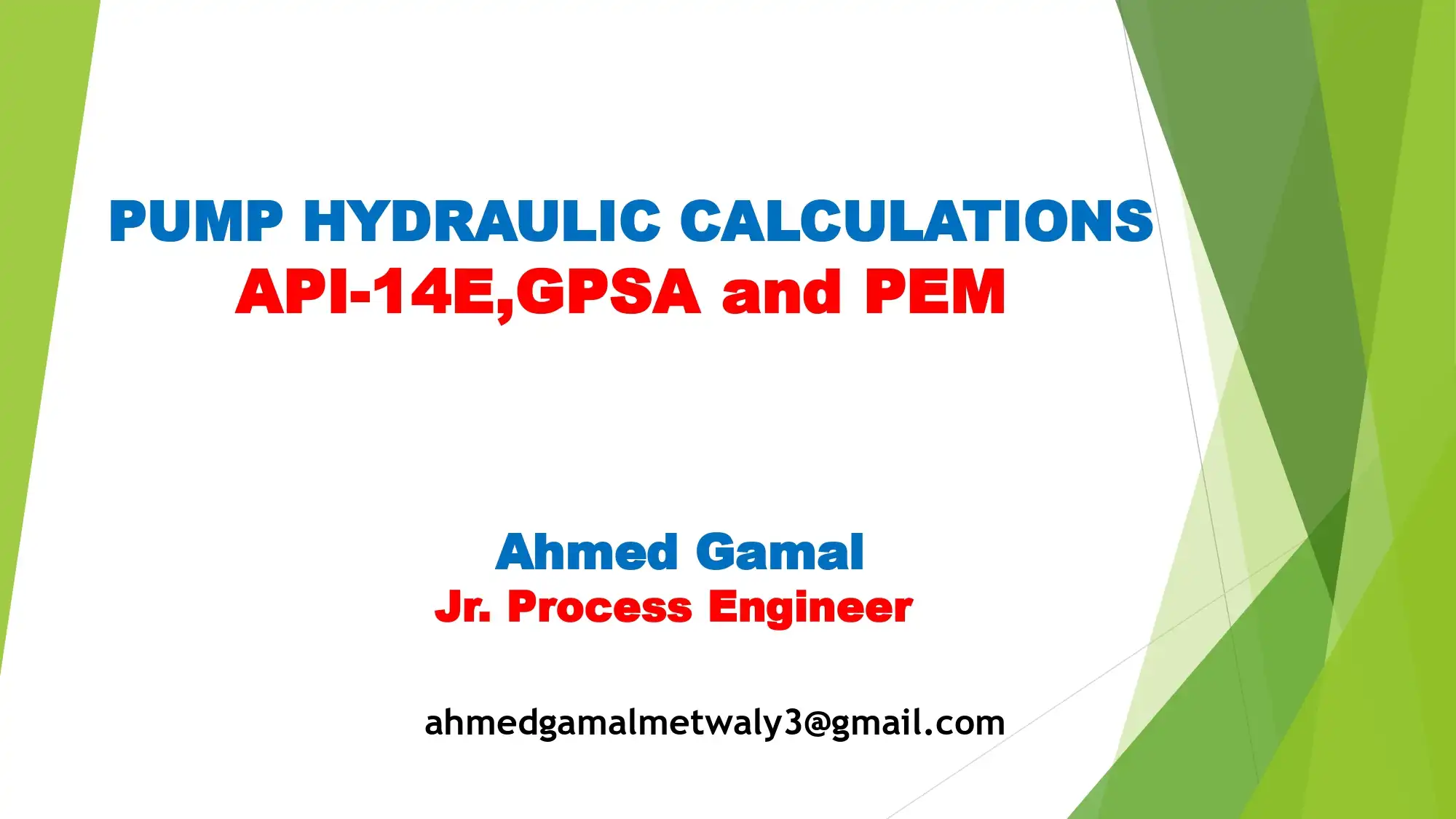 Pump Hydraulic Calculations