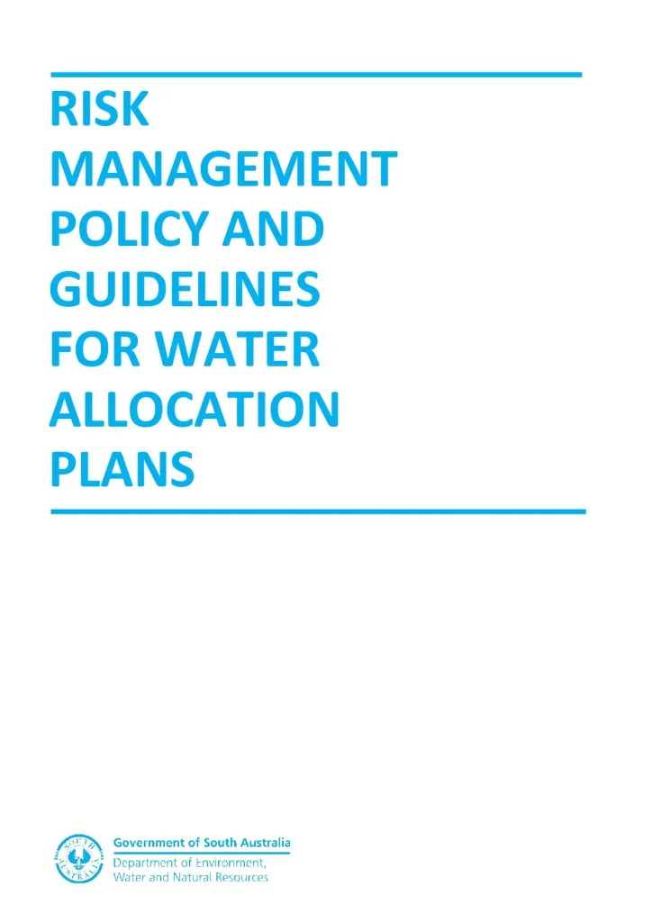 Risk Management Policy and Guidelines for Water Allocation Plans
