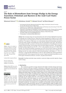 The Role of Biomethane from Sewage Sludge in the Energy Transition Potentials and Barriers in the Arab Gulf States Power Sector