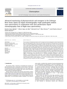 Advanced Monitoring Of Pharmaceuticals And Estrogens İn The Llobregat River Basin(Spain)By Liquid Chromatography