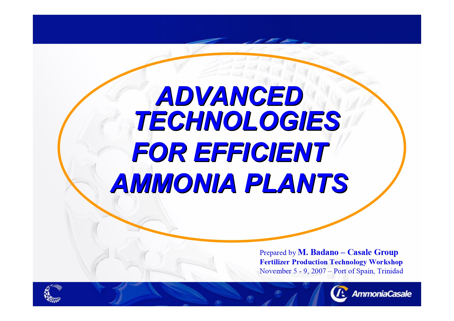 Advanced Technologies for Efficient Ammonia Plants