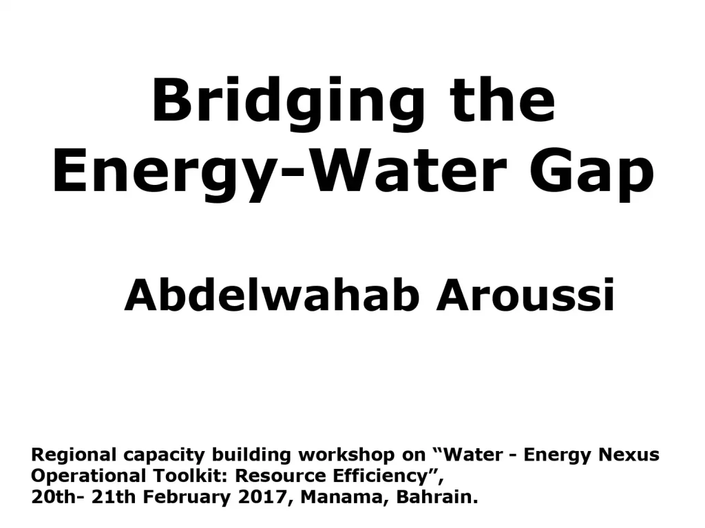 Bridging the Energy-Water Gap