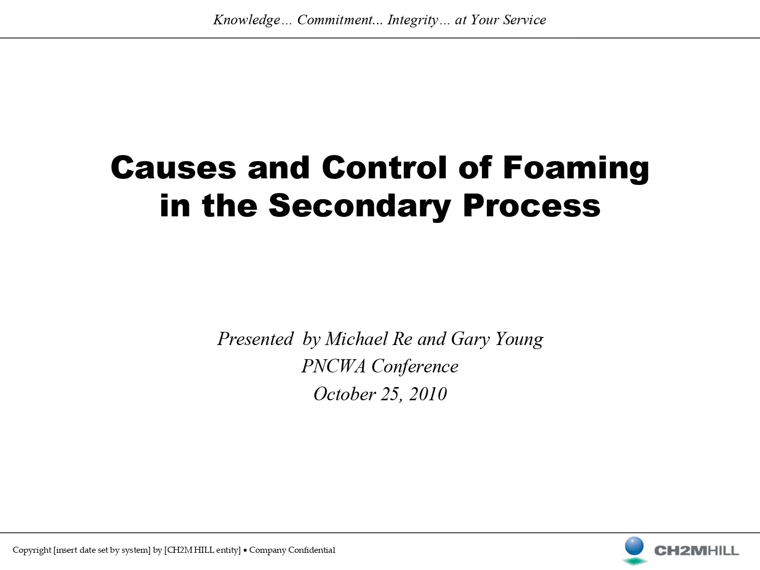 Causes and Control of Foaming in the Secondary Process