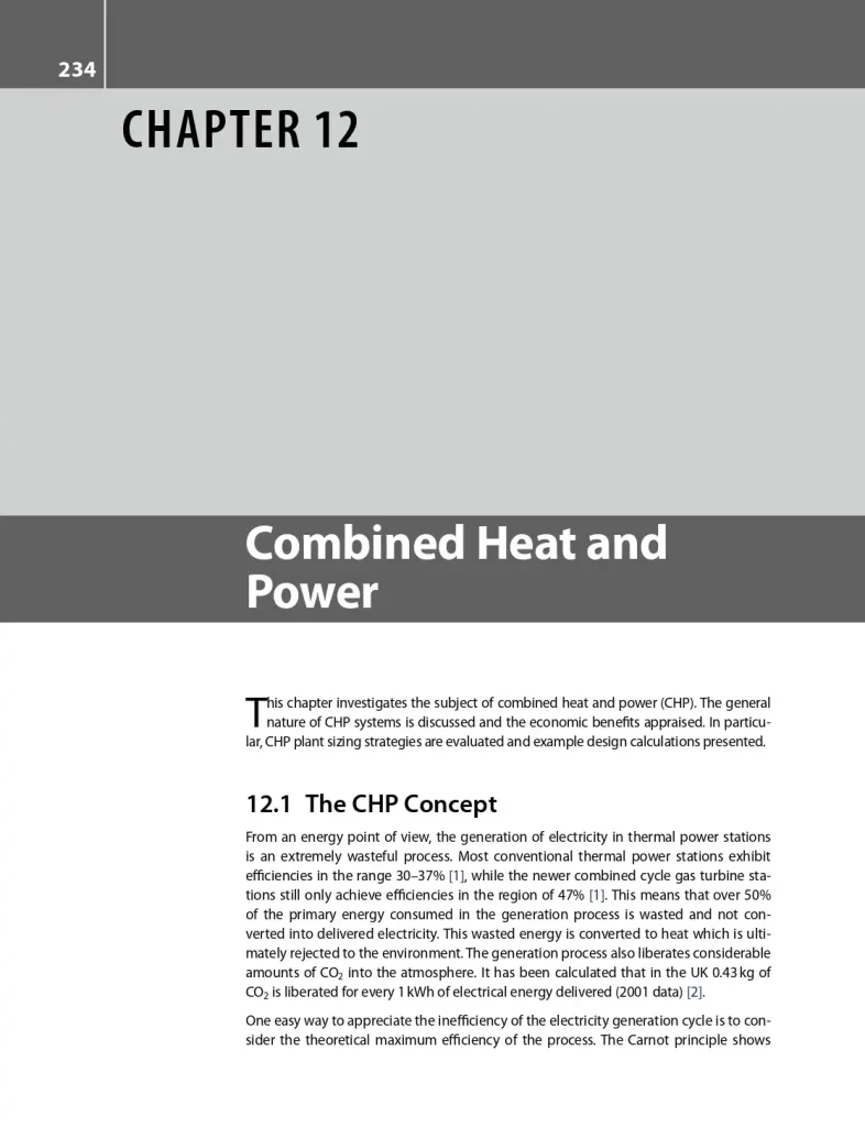 Chapter 12 Combined Heat and Power
