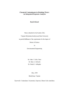 Chemical Contaminants In Drinking Water