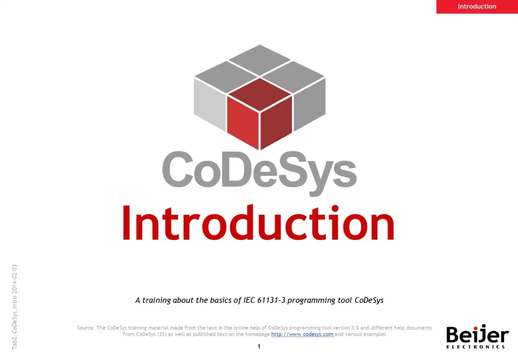 CoDeSys Introduction